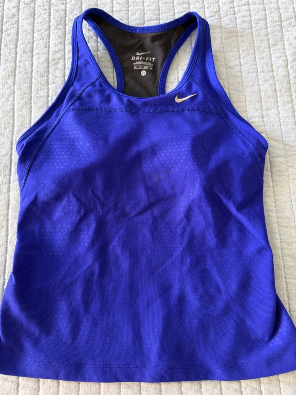 Nike Dri-FIT Racerback Tank Top in Royal Blue